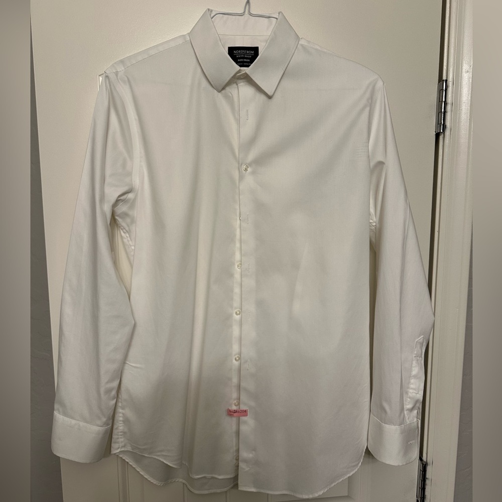 Nordstrom Men’s white non iron extra trim fit dress shirt. 16